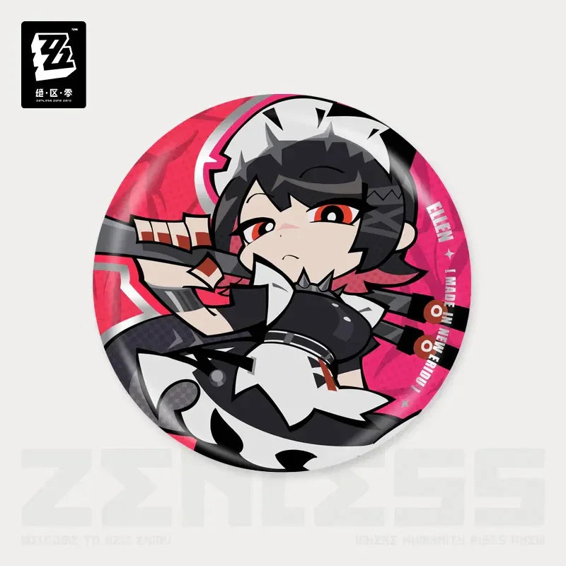 New Eridu Series Chibi Tinplate Badge Victoria Housekeeping Co. Zenless Zone Zero Ellen Joe ACG Go Anime www.acg-go.com Alexandrina Sebastiane (Rina), Badge, Corin Wickes, Ellen Joe, Von Lycaon