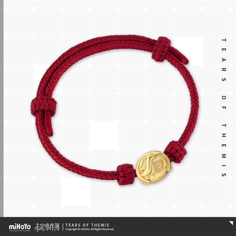 8th Anniversary Red Thread Wrapped Silver Bracelet