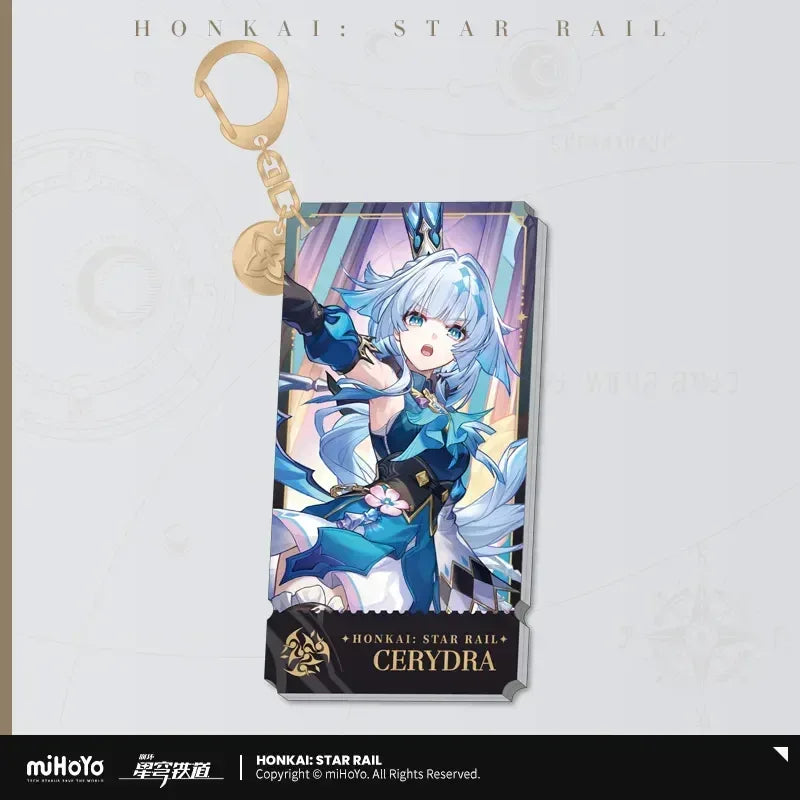 Honkai: Star Rail The Harmony Character Warp Artwork Acrylic Keychain Cerydra ACG Go Anime www.acg-go.com Asta, Bronya, Caelus, Cerydra, Hanya, Pendant & Keychain, Robin, Ruan Mei, Sparkle, Stelle, Sunday, Tingyun, Trailblazer, Tribbie, Yukong