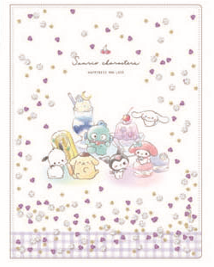 Sanrio Characters W Pocket Transparent Folder