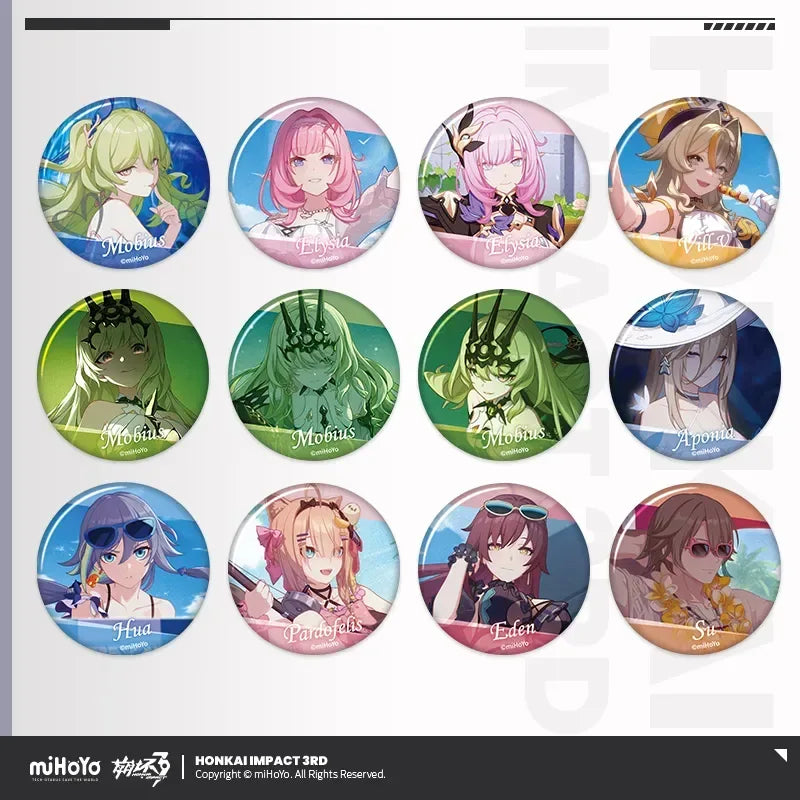 Honkai Impact 3rd CG Series Badge Mystery Box Vol.2 All Set (12 pc) ACG Go Anime www.acg-go.com Aponia, Badge, Eden, Elysia, Honkai Impact 3rd, Hua, Mobius, Pardofelis, Su, Vill-V