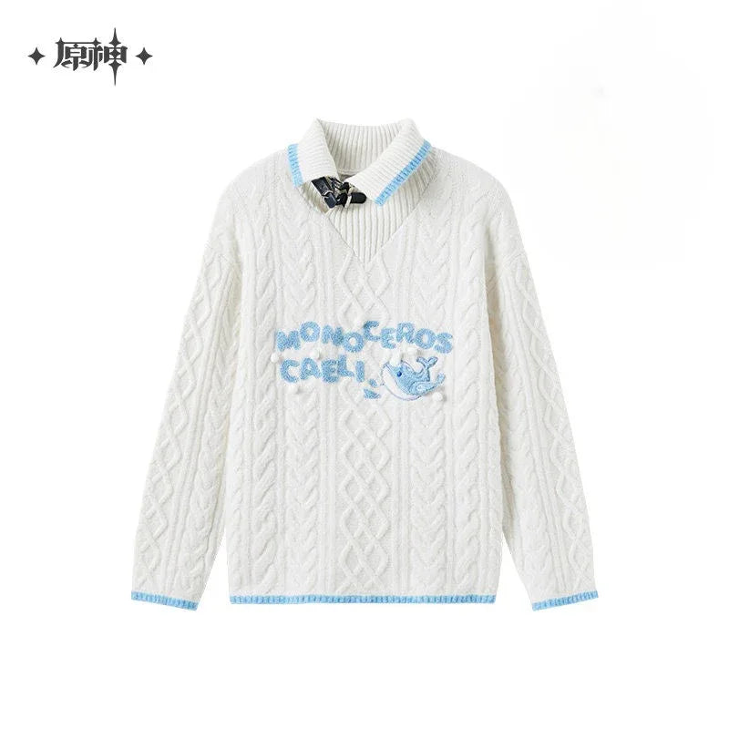Genshin Impact Tartaglia Theme Impression Series Cable Knit Collar Sweater