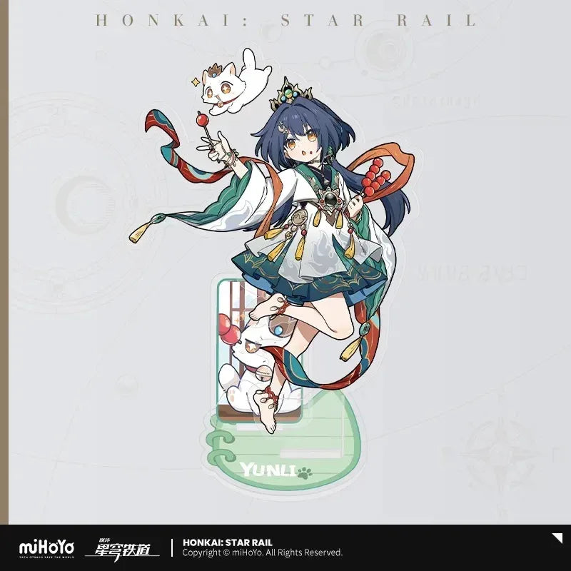 Honkai: Star Rail Little Cat Series Acrylic Stand Yunli ACG Go Anime www.acg-go.com Acheron, Argenti, Aventurine, Black Swan, Blade, Boothill, Dan Heng, Dan Heng ⢠Imbibitor Lunae, Dr. Ratio, Firefly, Fu Xuan, Himeko, Huohuo, Jade, Jiaoqiu, Jing Yuan, Jingliu, Kafka, Luocha, March 7th, Robin, Ruan Mei, Seele, Silver Wolf, Sparkle, Stand, Topaz, Trailblazer, Welt, Yunli