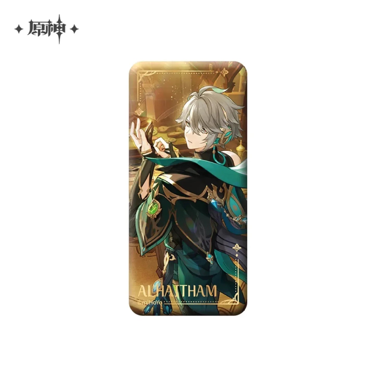 Genshin Impact Theme Series Character Square Badge Alhaitham ACG Go Anime www.acg-go.com Alhaitham, Arlecchino, Badge, Clorinde, Cyno, Event Artwork, Furina, Kaveh, Kirara, Navia, Neuvillette, Nilou, Sigewinne, Tighnari, Wanderer, Wriothesley