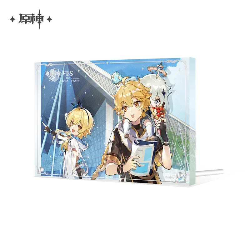 Genshin Impact 1st Anniversary Series Merch Thick Acrylic Keepsake ACG Go Anime www.acg-go.com Aether, Art Decor, Badge, Canvas Bag, Lumine, Paimon, Poster, Theme Artwork