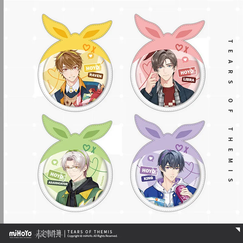 Happy White Day Series Tinplate Badge & Case Set