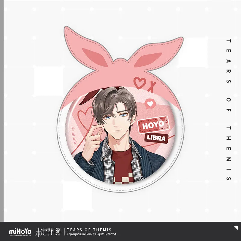 Happy White Day Series Tinplate Badge & Case Set