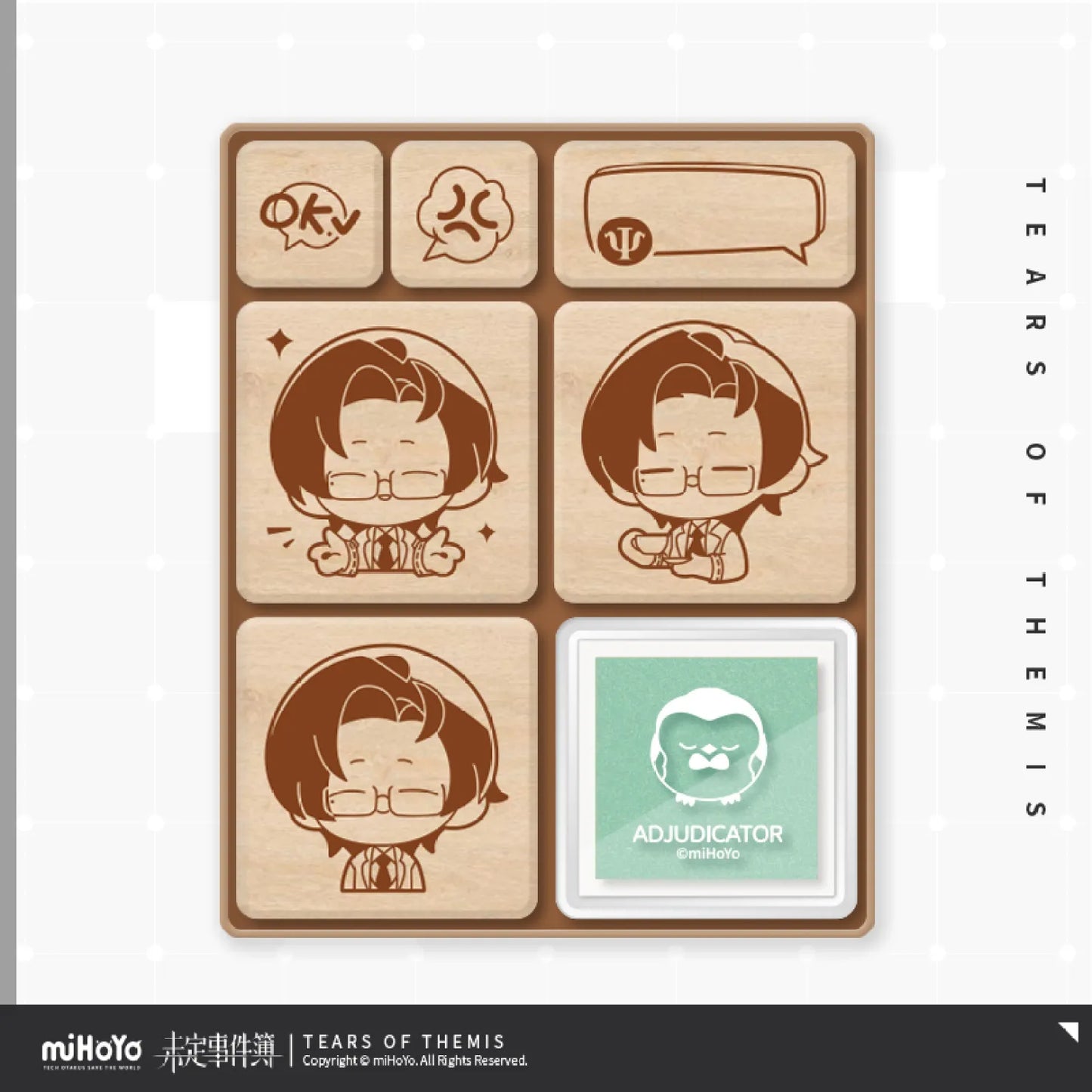 Tears of Themis Xin Yu Series Chibi Wooden Seal & Stamp Pad Set
