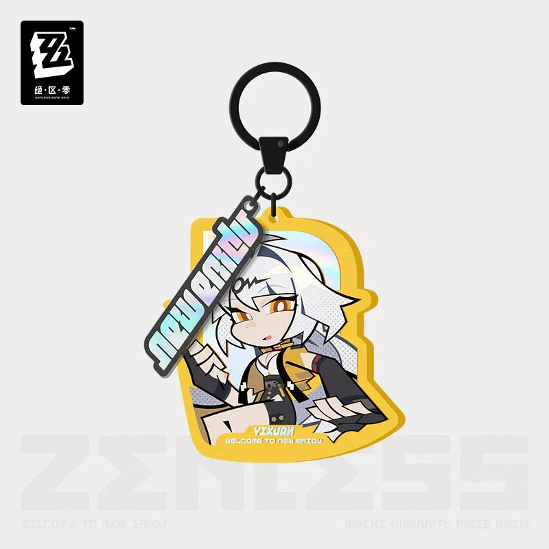 New Eridu Series Yunkui Summit Chibi Acrylic Keychain Zenless Zone Zero Yixuan ACG Go Anime www.acg-go.com Ju Fufu, Pan Yinhu, Pendant & Keychain, Yixuan, Zenless Zone Zero