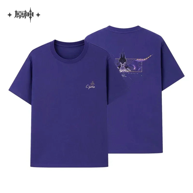 Genshin Impact Cyno Impression Theme Series T-shirt Deep Purple / XL ACG Go Anime www.acg-go.com Apparel, Cyno, T-shirt
