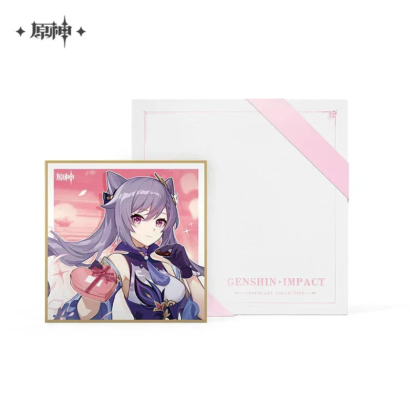 Genshin Impact Frangranced Time Chocolate Gift Box Keqing ACG Go Anime www.acg-go.com Art Decor, Cardboard, Food & Drink, Ganyu, Gift Box, Keqing, Tartaglia, Theme Artwork, Zhongli