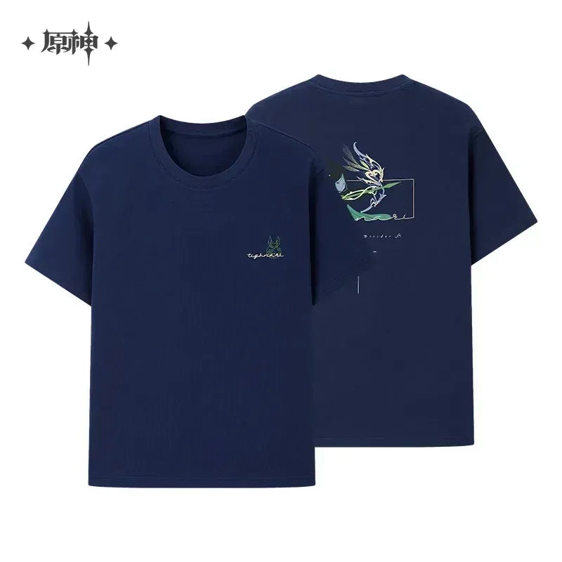 Genshin Impact Tighnari Impression Theme Series T-shirt Navy Blue / XXXL ACG Go Anime www.acg-go.com Apparel, T-shirt, Tighnari