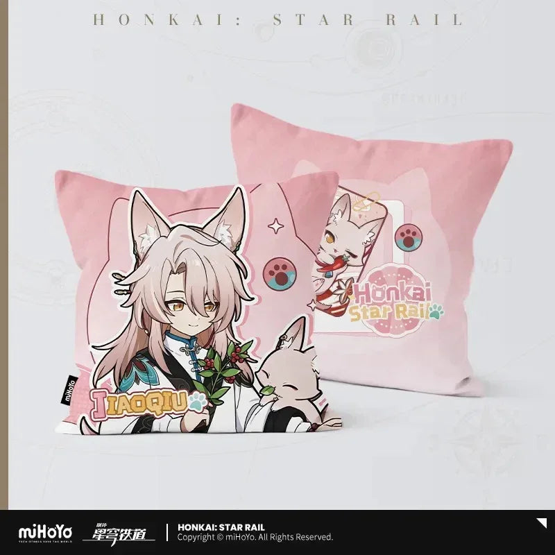 Honkai: Star Rail Little Cat Series Square Pillow Jiaoqiu ACG Go Anime www.acg-go.com Argenti, Blade, Boothill, Dan Heng, Dan Heng ⢠Imbibitor Lunae, Firefly, Fu Xuan, Himeko, Household, Huohuo, Jade, Jiaoqiu, Jing Yuan, Jingliu, Kafka, Luocha, March 7th, Pillow, Robin, Seele, Silver Wolf, Topaz, Trailblazer, Welt, Yunli