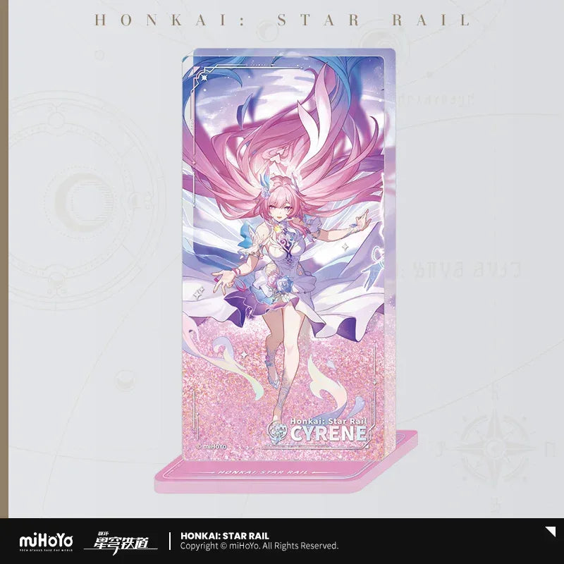 Honkai: Star Rail The Destruction Character Warp Artwork Acrylic Glitter Quicksand Stand Decoration Cyrene ACG Go Anime www.acg-go.com Cyrene, Firefly, Stand, Sunday