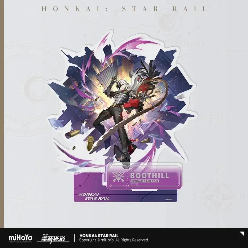 Honkai: Star Rail The Hunt Character Warp Artwork Acrylic Stand Boothill ACG Go Anime www.acg-go.com Boothill, Dan Heng, Dr. Ratio, Feixiao, Marius von Hagen, Moze, Seele, Stand, Sushang, Topaz and Numby, Yanqing