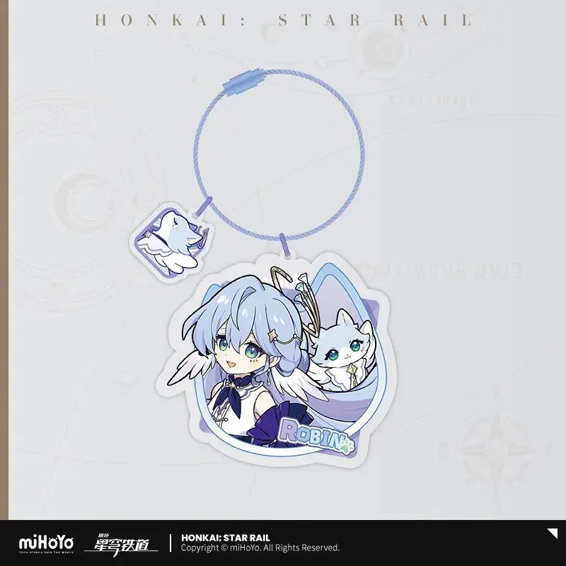 Honkai: Star Rail Little Cat Series Acrylic Keychain Robin ACG Go Anime www.acg-go.com Acheron, Argenti, Aventurine, Black Swan, Blade, Boothill, Dan Heng, Dan Heng ⢠Imbibitor Lunae, Dr. Ratio, Firefly, Fu Xuan, Himeko, Huohuo, Jade, Jiaoqiu, Jing Yuan, Jingliu, Kafka, Luocha, March 7th, Pendant & Keychain, Robin, Ruan Mei, Seele, Silver Wolf, Sparkle, Topaz, Trailblazer, Welt, Yunli