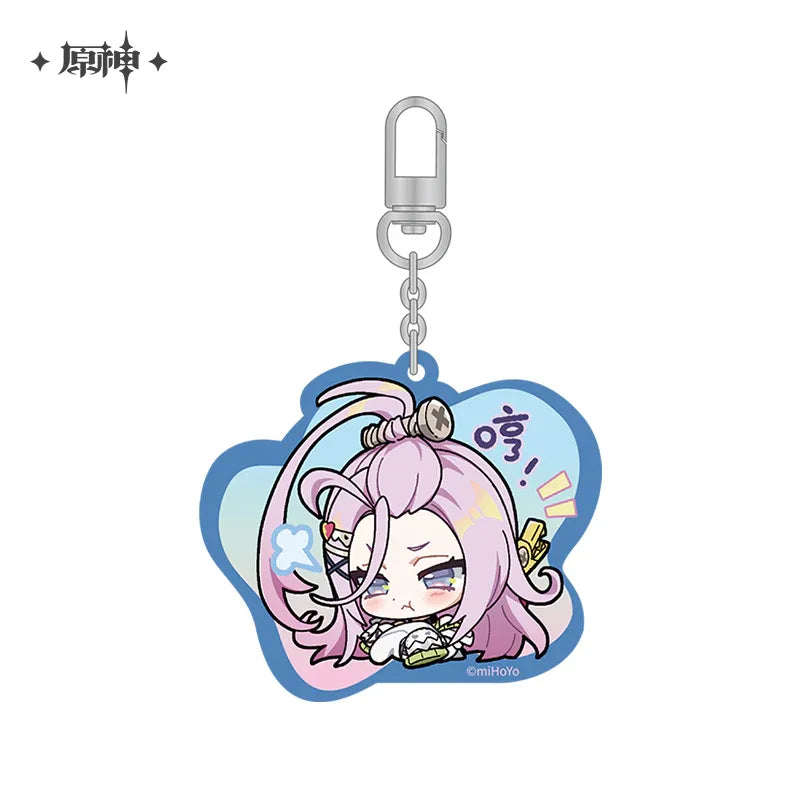 Nod-Krai Chibi Emojis Series Acrylic Keychain Genshin Impact Aino ACG Go Anime www.acg-go.com Aino, Flins, Genshin Impact, Ineffa, Lauma, Pendant & Keychain