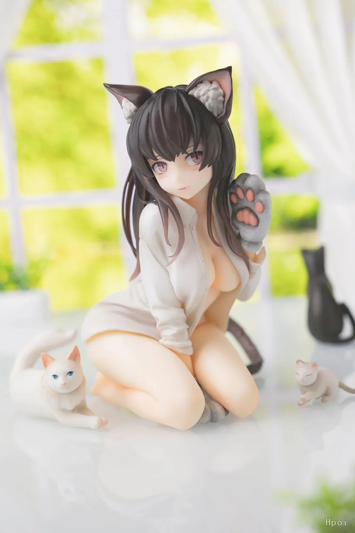 Mia 1/7 Scale Figure White Dress Brown Hair Ver. Cat Girl Mia ACG Go Anime www.acg-go.com Figure