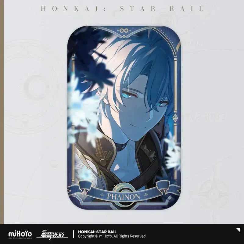 Honkai: Star Rail Amphoreus' Saga of Heroes Series Tinplate Badge Phainon ACG Go Anime www.acg-go.com Aglaea, Anaxa, Badge, Castorice, Cipher, Hyacine, Mydei, Phainon, Tribbie