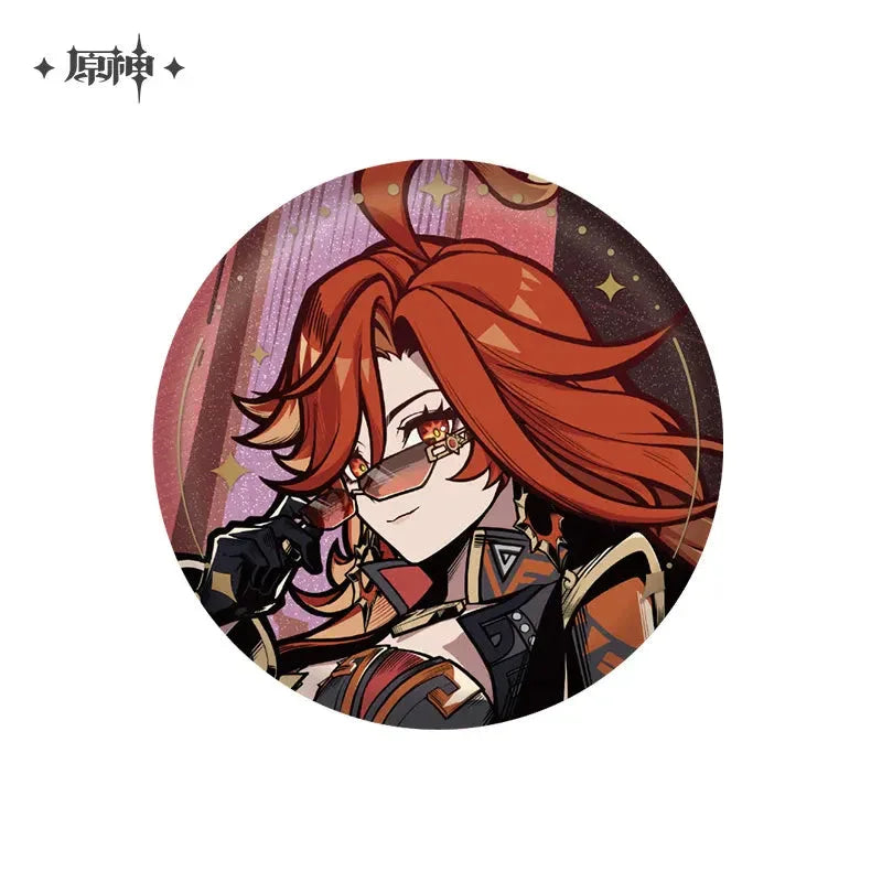 Anecdote Series Badge Genshin Impact Mavuika ACG Go Anime www.acg-go.com Alhaitham, Arlecchino, Badge, Baizhu, Chasca, Chiori, Citlali, Clorinde, Cyno, Dehya, Emilie, Furina, Kamisato Ayato, Kinich, Lyney, Mavuika, Mualani, Nahida, Navia, Neuvillette, Nilou, Sigewinne, Theme Artwork, Tighnari, Wanderer, Wriothesley, Xianyun, Xilonen, Yae Miko, Yelan