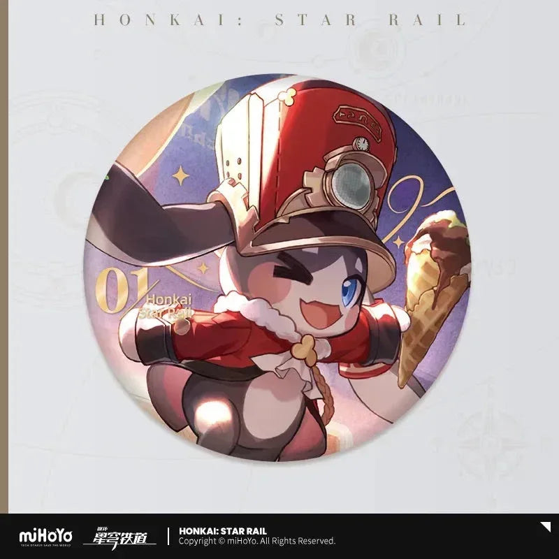 Honkai: Star Rail Anniversary Series Tinplate Badge Pom-Pom ACG Go Anime www.acg-go.com Badge, Dan Heng, Himeko, March 7th, Pom-Pom, Trailblazer, Welt
