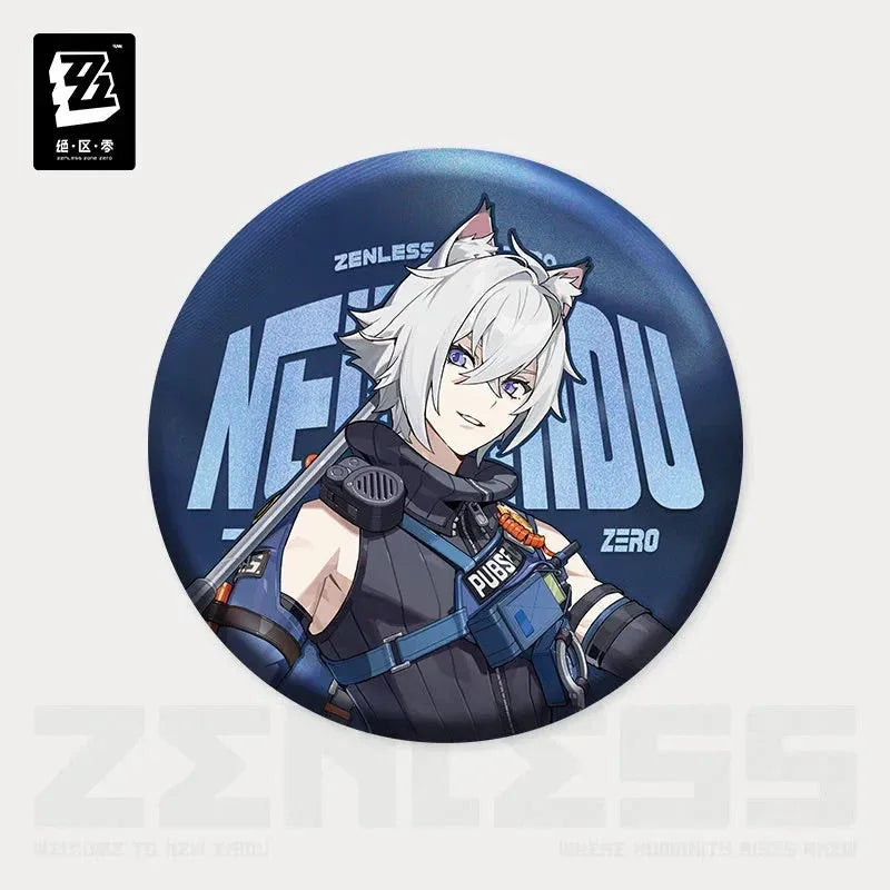 Artwork Series Criminal Investigation Special Response Team Tinplate Badge Zenless Zone Zero Seth Lowell ACG Go Anime www.acg-go.com Badge, Qingyi, Seth Lowell, Zhu Yuan