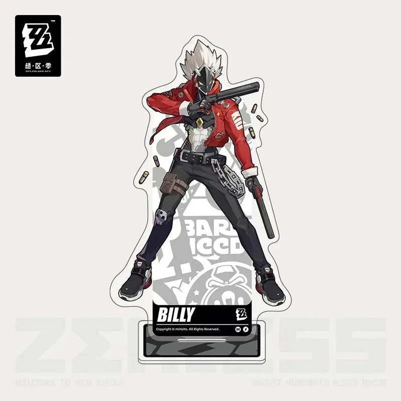 Zenless Zone Zero Artwork Series Cunning Hares AKA Gentle House Acrylic Stand Billy Kid ACG Go Anime www.acg-go.com Anby Demara, Billy Kid, Nekomiya Mana, Nicole Demara, Stand