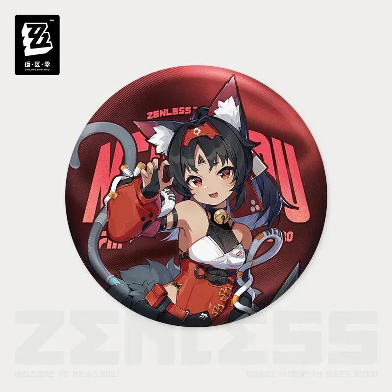 Zenless Zone Zero Artwork Series Cunning Hares AKA Gentle House Tinplate Badge Nekomiya Mana ACG Go Anime www.acg-go.com Anby Demara, Badge, Billy Kid, Nekomiya Mana, Nicole Demara