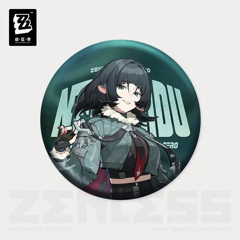 Artwork Series Faction Unknown Tinplate Badge Zenless Zone Zero Jane Doe ACG Go Anime www.acg-go.com Anby Demara, Badge, Jane Doe