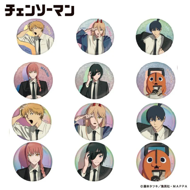 Gear Up! Series TD Badge Mystery Box Chainsaw Man All Set (12pcs) ACG Go Anime www.acg-go.com Badge, Mystery Box