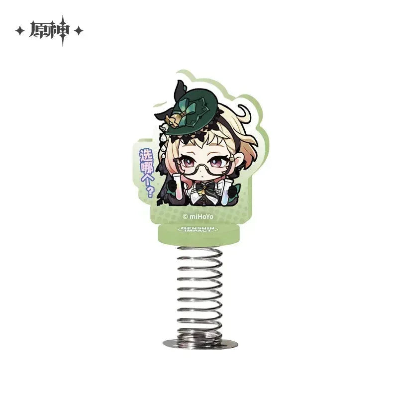 Genshin Impact Chibi Emojis Series Happy Shaking Acrylic Stand Court of Fontaine Emilie ACG Go Anime www.acg-go.com Charlotte, Chevreuse, Clorinde, Court of Fontaine, Emilie, Freminet, Furina, Lynette, Lyney, Navia, Neuvillette, Sigewinne, Stand, Wriothesley