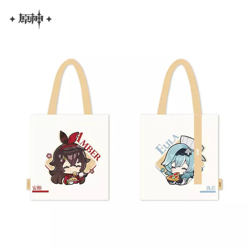 Genshin Impact X PizzaHut Series Merch Canvas Bag ACG Go Anime www.acg-go.com Amber, Eula