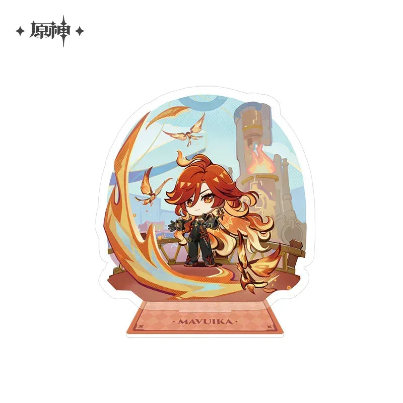 Genshin Impact Teyvat Theme Series Chibi Merch Standee - Mavuika ACG Go Anime www.acg-go.com Art Decor, Furina, Genshin Impact, Mavuika, Nahida, Raiden Shogun, Venti, Zhongli
