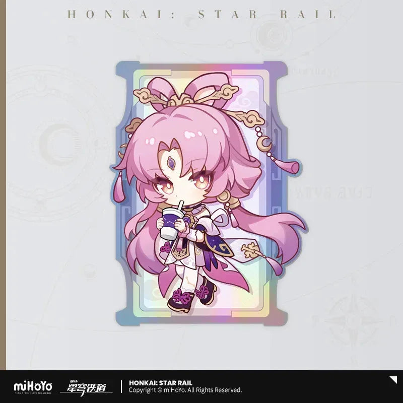 Express Travel Series Chibi Laser Collection Card Honkai: Star Rail Fu Xuan ACG Go Anime www.acg-go.com Art Decor, Bailu, Card, Dan Heng • Imbibitor Lunae, Fu Xuan, Honkai: Star Rail, Jing Yuan