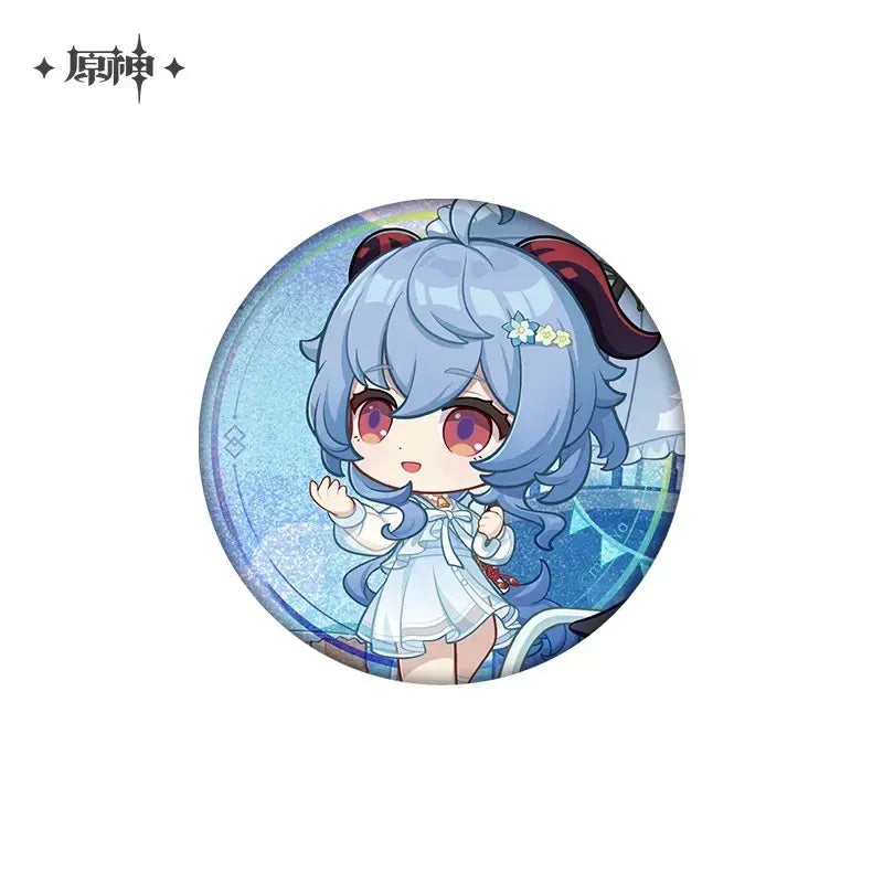 Genshin Impact Serene Sea Wanderings Series Merch Chibi Badge ACG Go Anime www.acg-go.com Art Decor, Badge, Electronics, Folder, Gaming Mouse Pad, Ganyu, Household, Pendant & Keychain, Pillow, Stand, Stationary