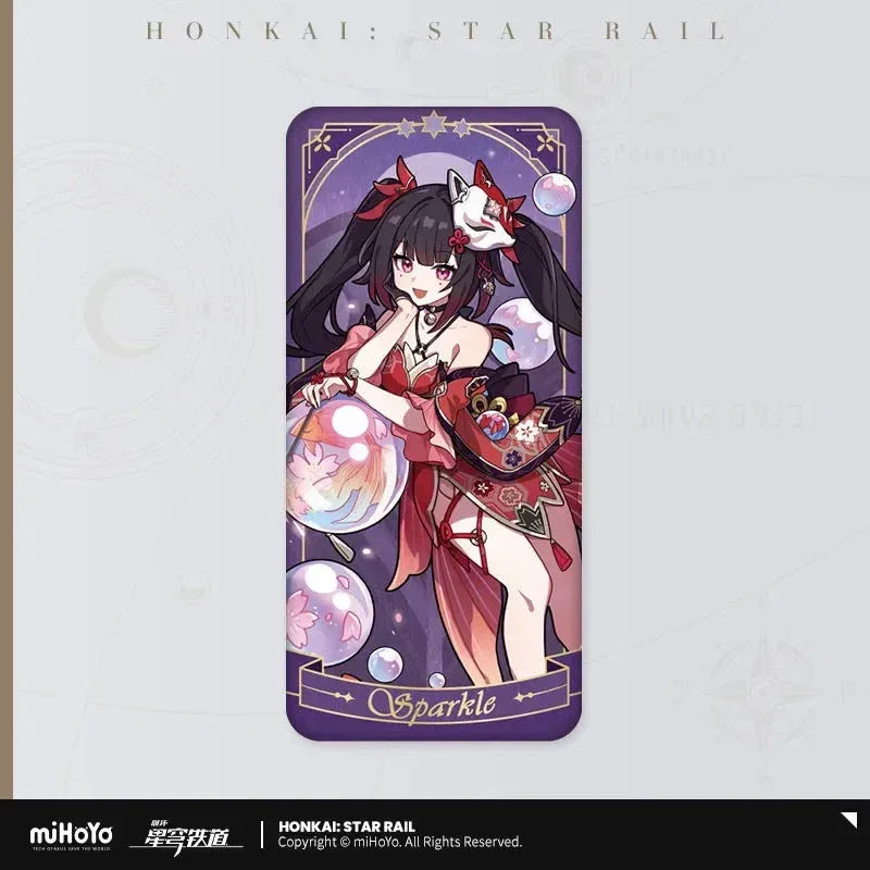 Honkai: Star Rail Fable Of the Stars Series Tinplate Badge Sparkle ACG Go Anime www.acg-go.com Argenti, Badge, Black Swan, Bronya, Dan Heng ⢠Imbibitor Lunae, Dr. Ratio, Himeko, Jing Yuan, Jingliu, Kafka, Luocha, March 7th, Ruan Mei, Sparkle, Topaz