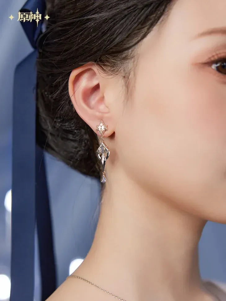 Furina Theme Impression Series Earrings Genshin Impact Ribbon Pearl Ear Clip ACG Go Anime www.acg-go.com Apparel, Earring, Furina