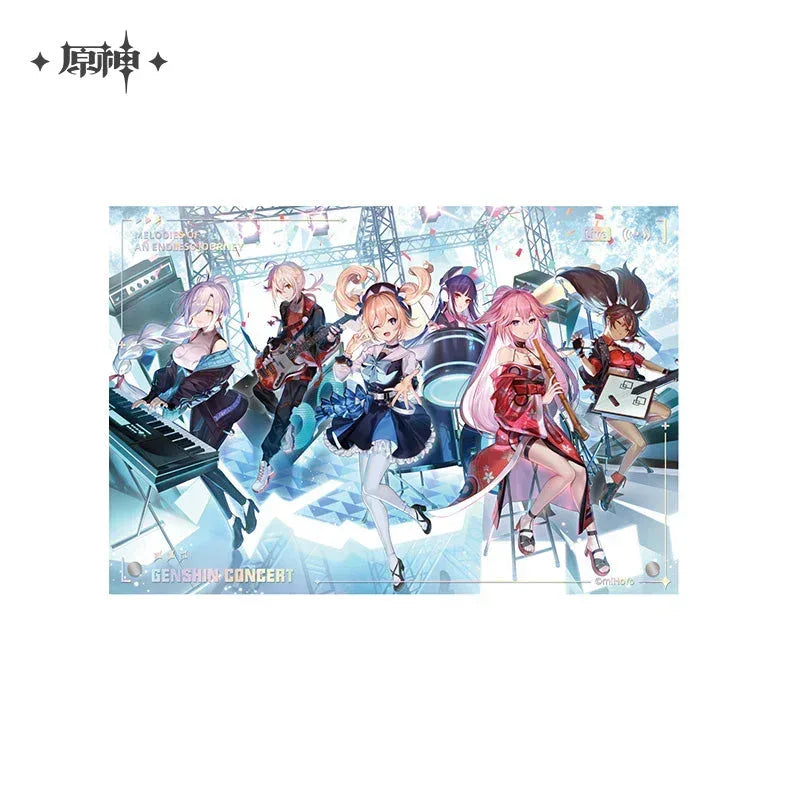 Genshin Impact Genshin Concert 2022 Series Thick Acrylic Keepsake Thick Acrylic Keepsake ACG Go Anime www.acg-go.com Art Decor, Barbara, Kaedehara Kazuha, Shenhe, Theme Artwork, Xinyan, Yae Miko, Yunjin