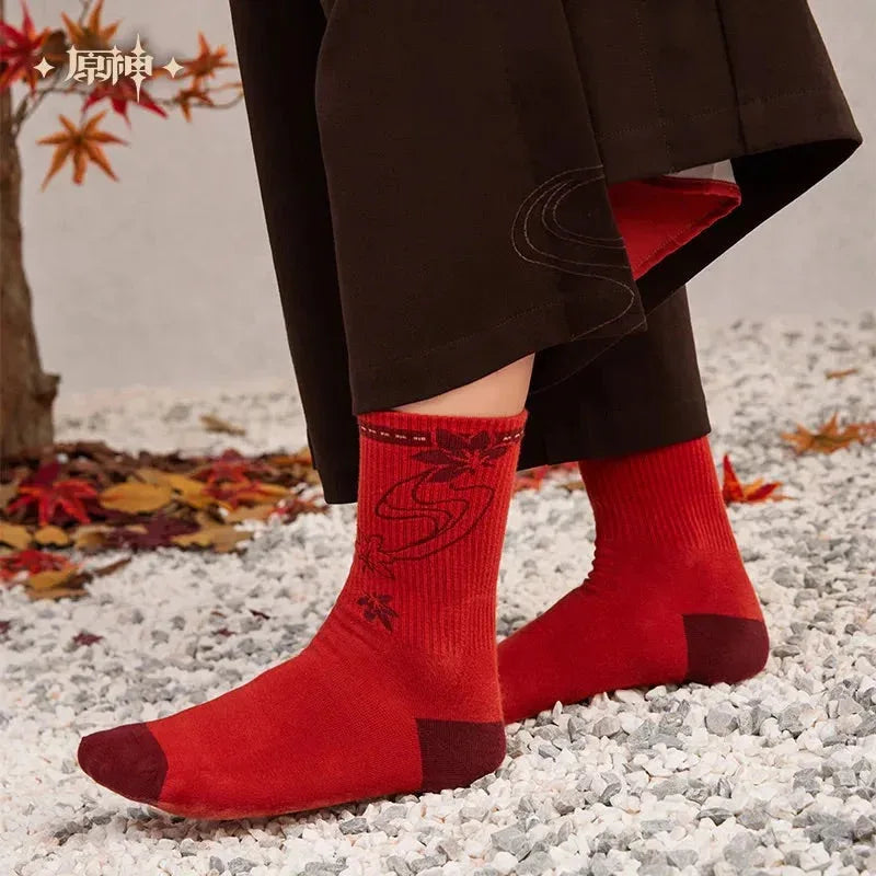 Kaedehara Kazuha Theme Impression Series Mid-length Socks Set Genshin Impact Set (3 pairs) ACG Go Anime www.acg-go.com Apparel, Kaedehara Kazuha, Socks