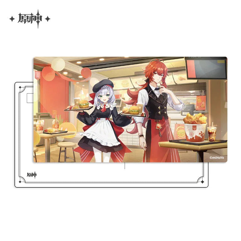 Diluc x Noelle Postcard Freebie Postcard ACG Go Anime www.acg-go.com Art Decor, Genshin Impact, Postcard