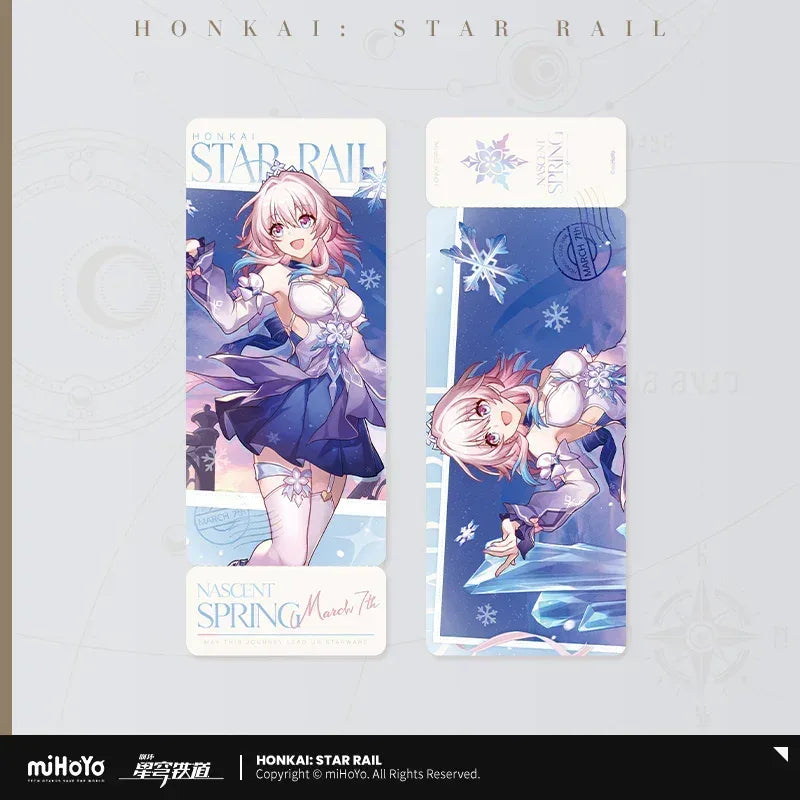 Honkai: Star Rail March 7th Nascent Spring Series Merch Laser Ticket ACG Go Anime www.acg-go.com Art Decor, Badge, March 7th, Pendant & Keychain, Stand
