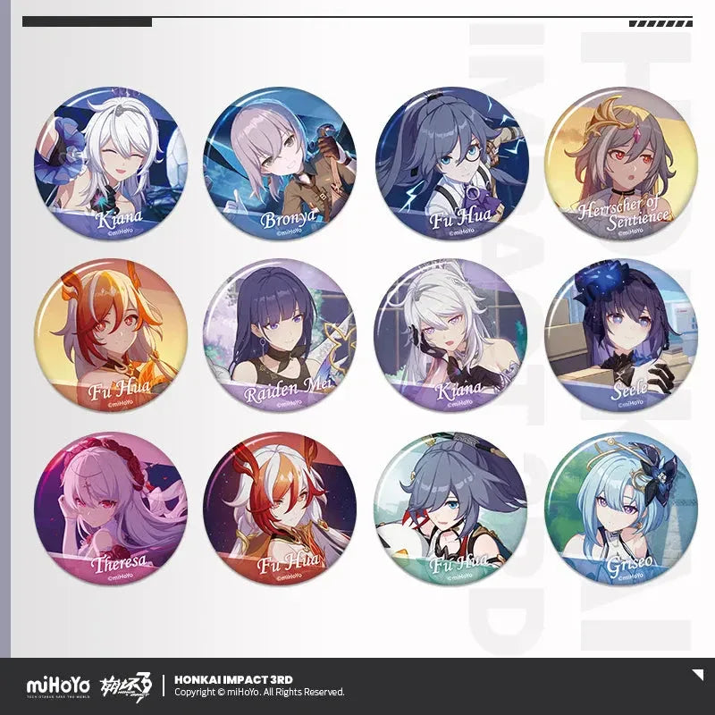 CG Series Badge Mystery Box Vol.7 Honkai Impact 3rd All Set (12 pcs) ACG Go Anime www.acg-go.com Badge, Mystery Box