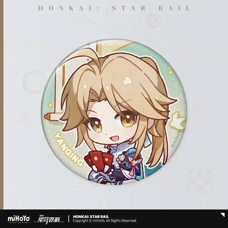 Honkai: Star Rail Happy New Year Series Tinplate Badge Yanqing ACG Go Anime www.acg-go.com Acheron, Badge, Black Swan, Dr. Ratio, Ruan Mei, Topaz, Yanqing