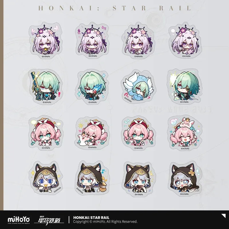 Pom-Pom Exhibition Series Chibi Sticker Box Honkai: Star Rail Through the Petals in the Land of Repose ACG Go Anime www.acg-go.com Even Immortality Ends, Galactic Roaming, March 7th, Pom-Pom, Sticker, Wubbaboo