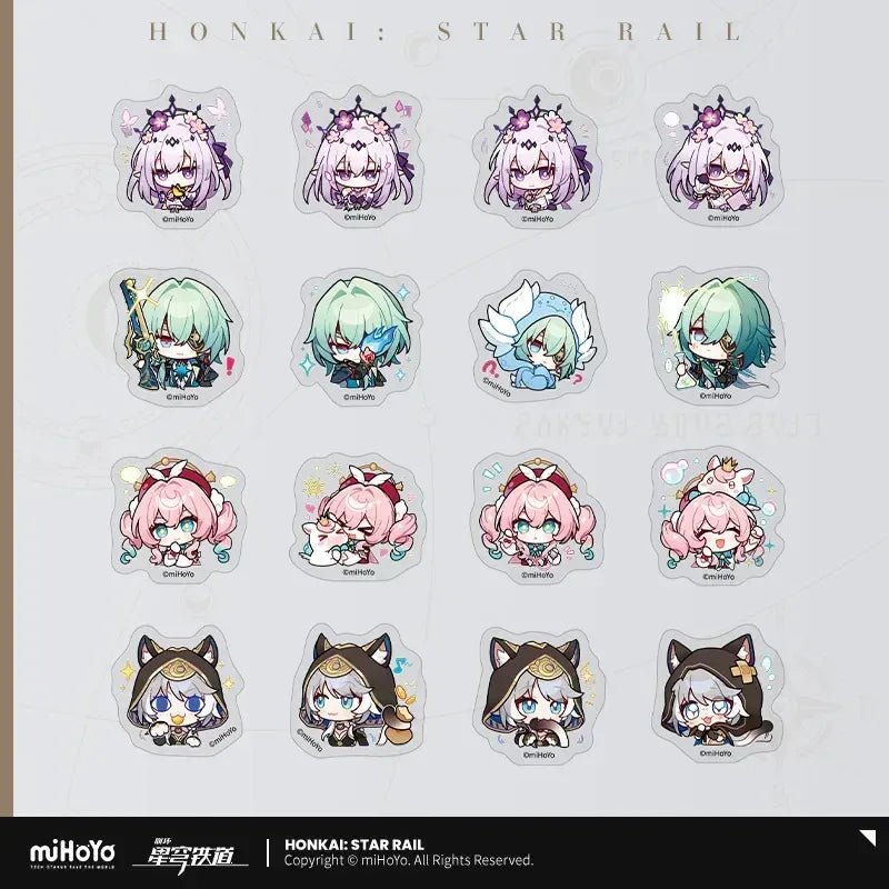 Honkai: Star Rail Pom-Pom Exhibition Series Chibi Sticker Box Through the Petals in the Land of Repose ACG Go Anime www.acg-go.com Even Immortality Ends, Galactic Roaming, March 7th, Pom-Pom, Sticker, Wubbaboo