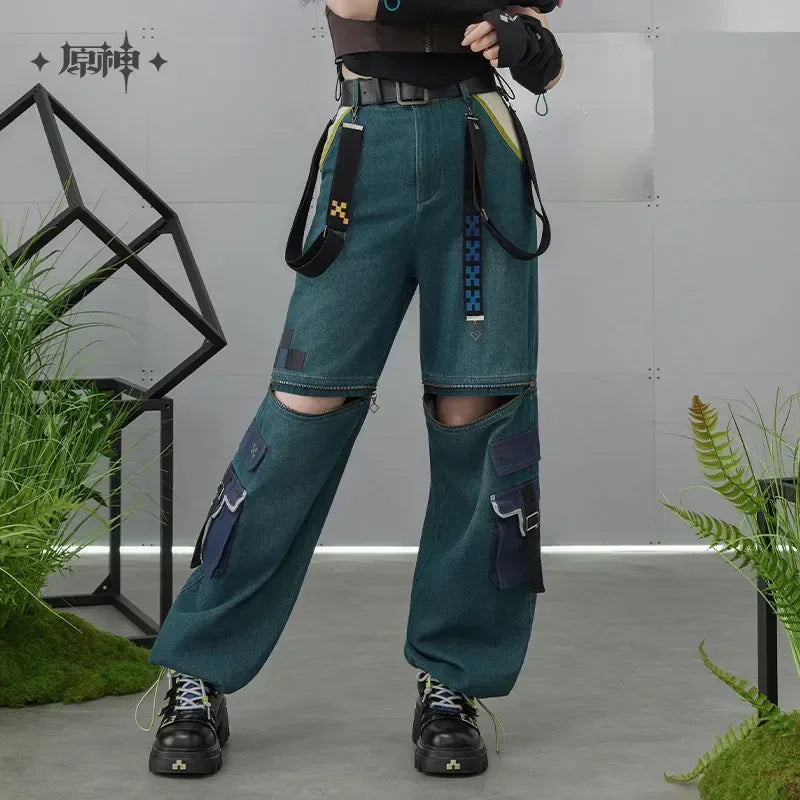 Genshin Impact Kinich Theme Impression Series Detachable Work Jeans XS ACG Go Anime www.acg-go.com Apparel, Genshin Impact, Kinich