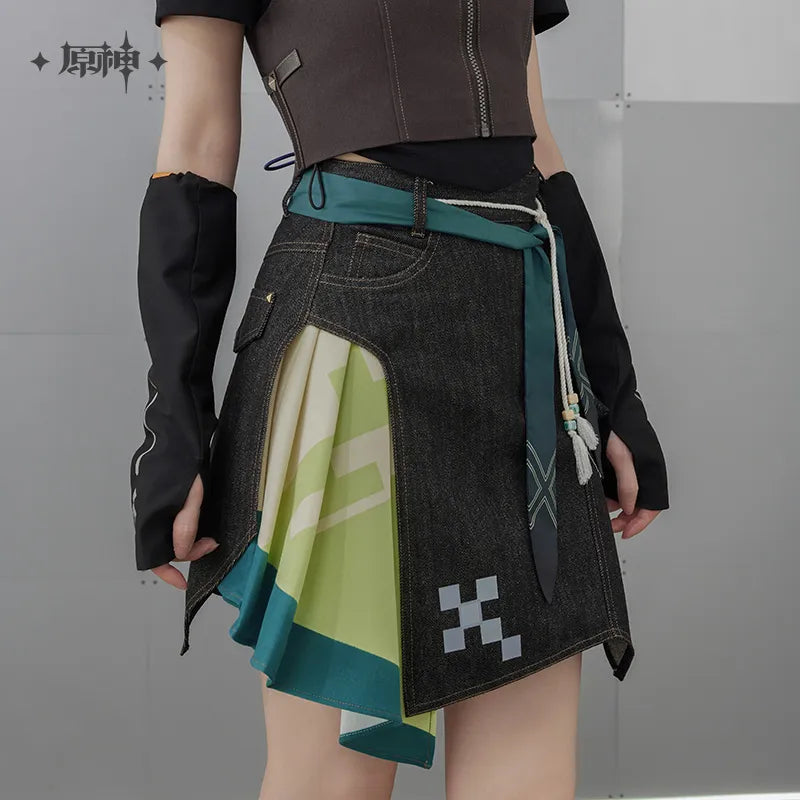 kinich theme impression series irregular patchwork denim skirt ACG GO