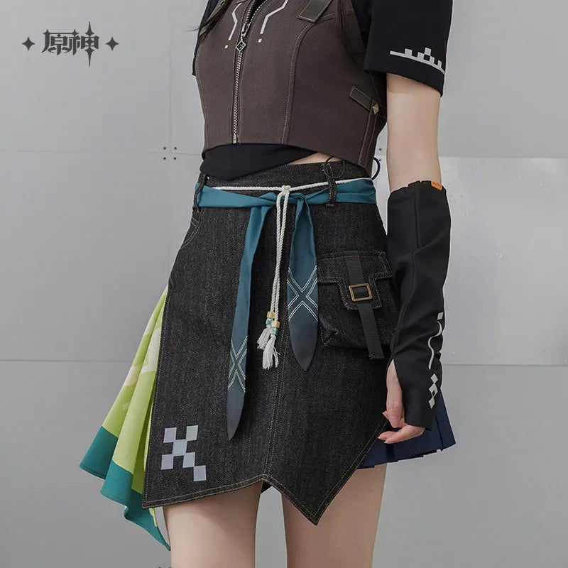 kinich theme impression series irregular patchwork denim skirt ACG GO