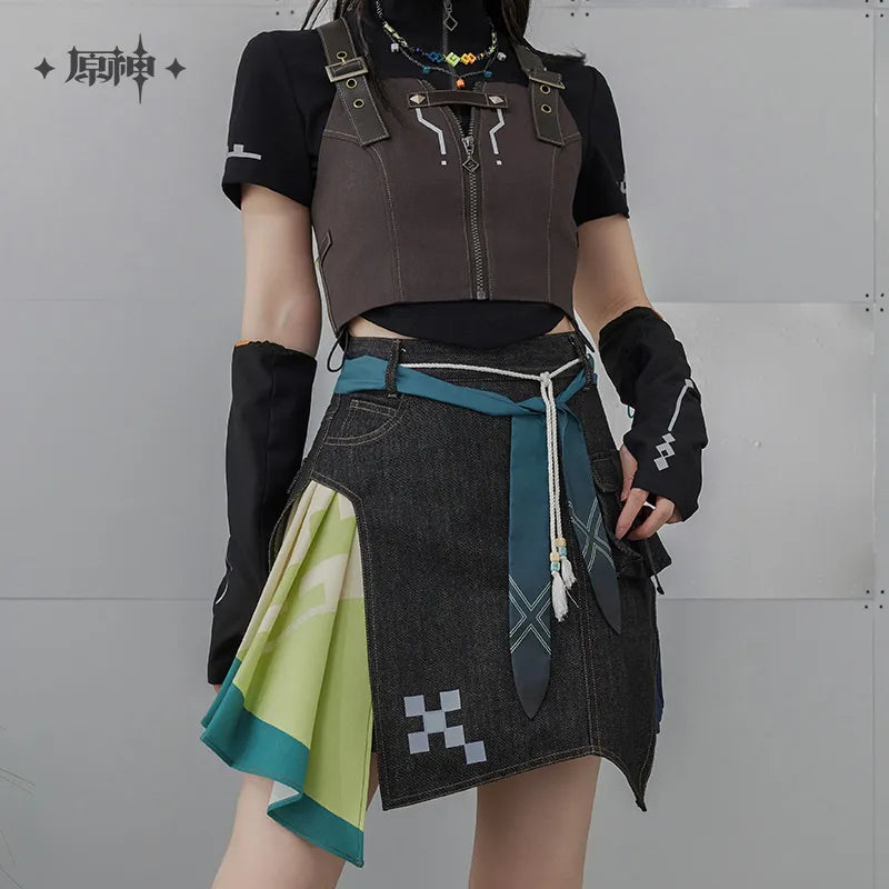 kinich theme impression series irregular patchwork denim skirt ACG GO
