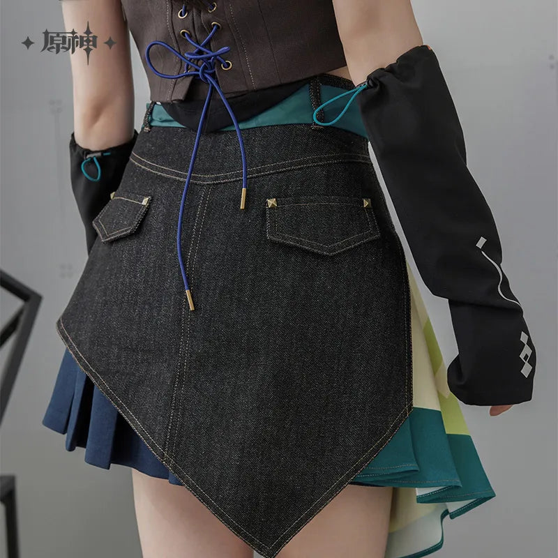kinich theme impression series irregular patchwork denim skirt ACG GO